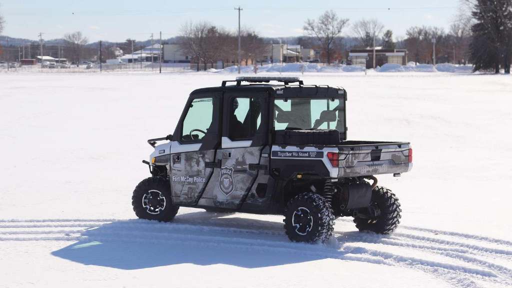 Polaris Ranger Parked On The Snow