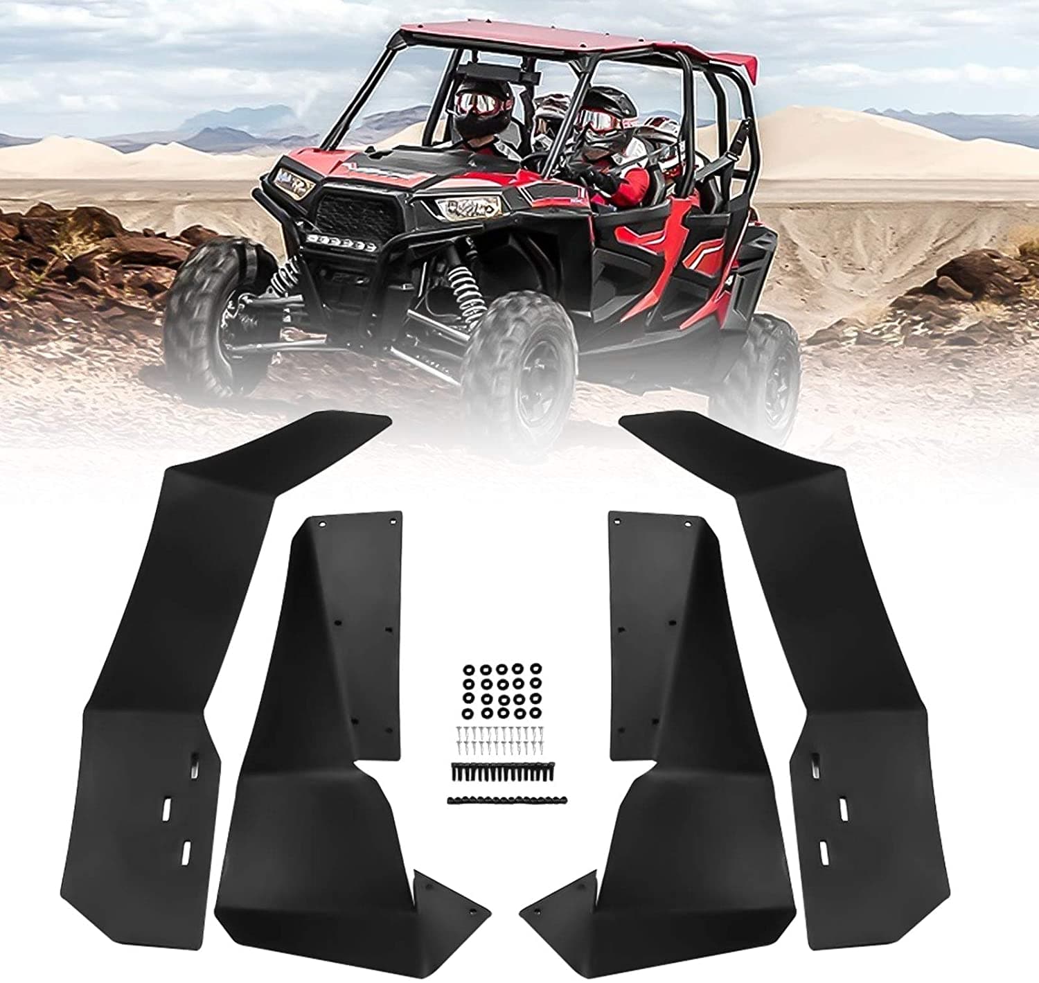 Extended Fender Flares Fit Polaris RZR Kemimoto