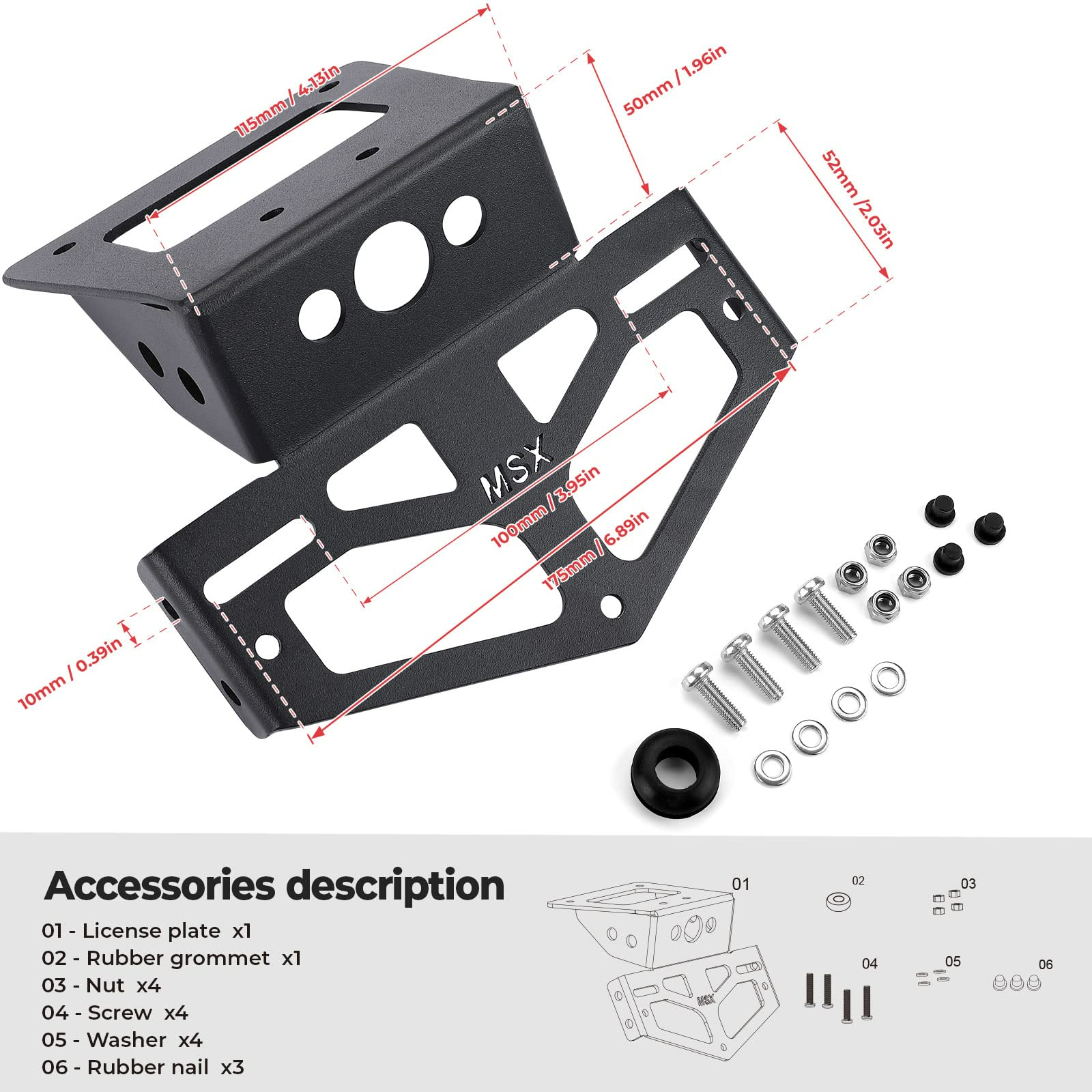 Honda Grom License Plate Bracket Kemimoto