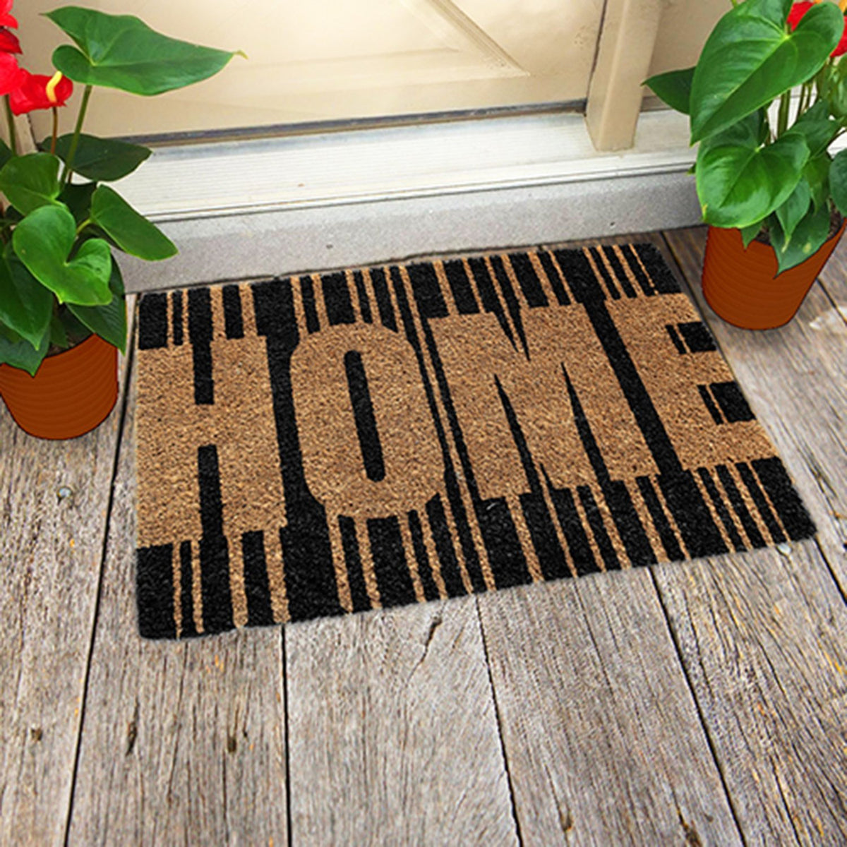 Home Striped Design Natural Coir Doormat — OnlyMat