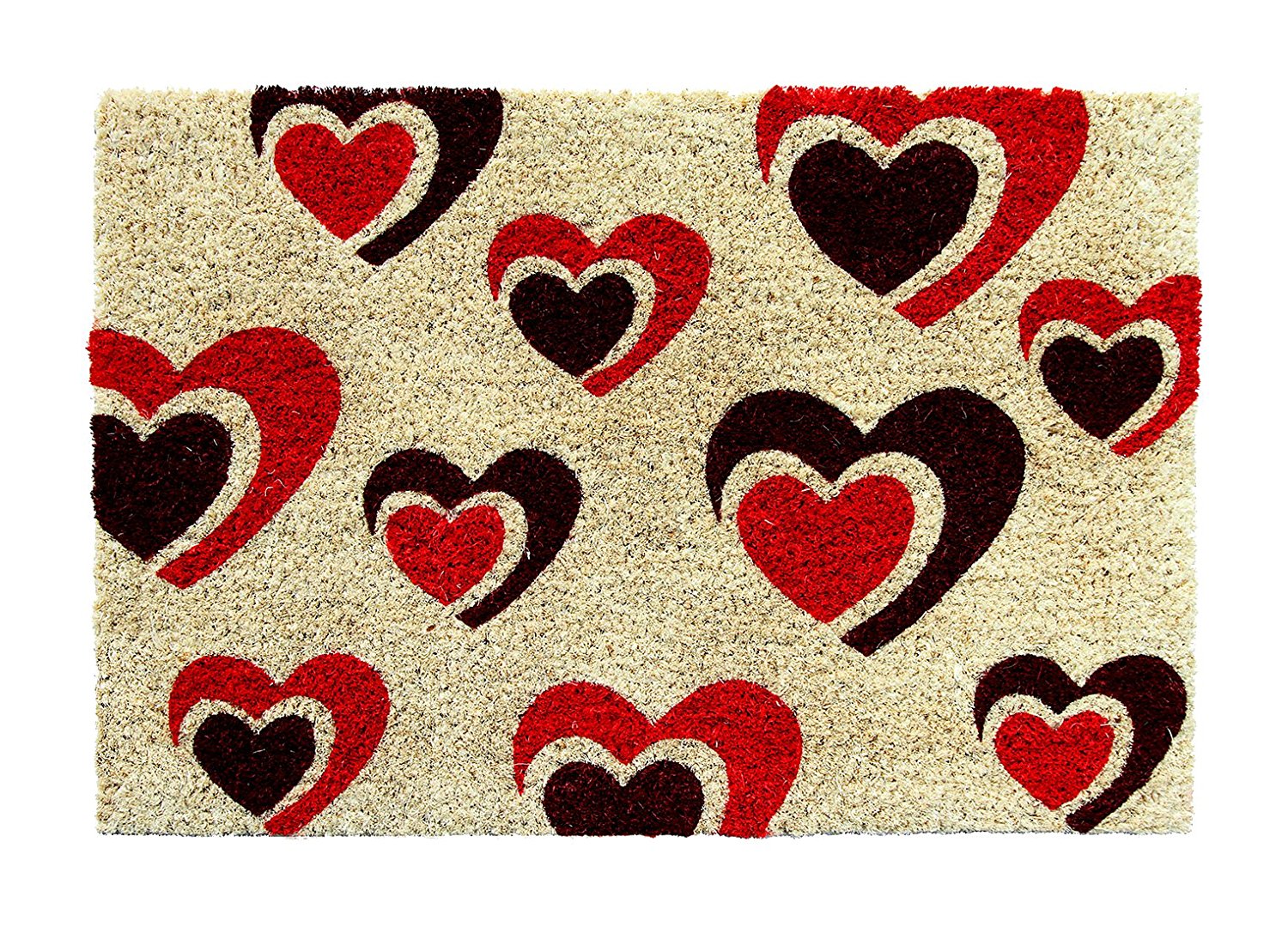 Beautiful Love Heart Printed Natural Coir Floor Mat | Living Room ...