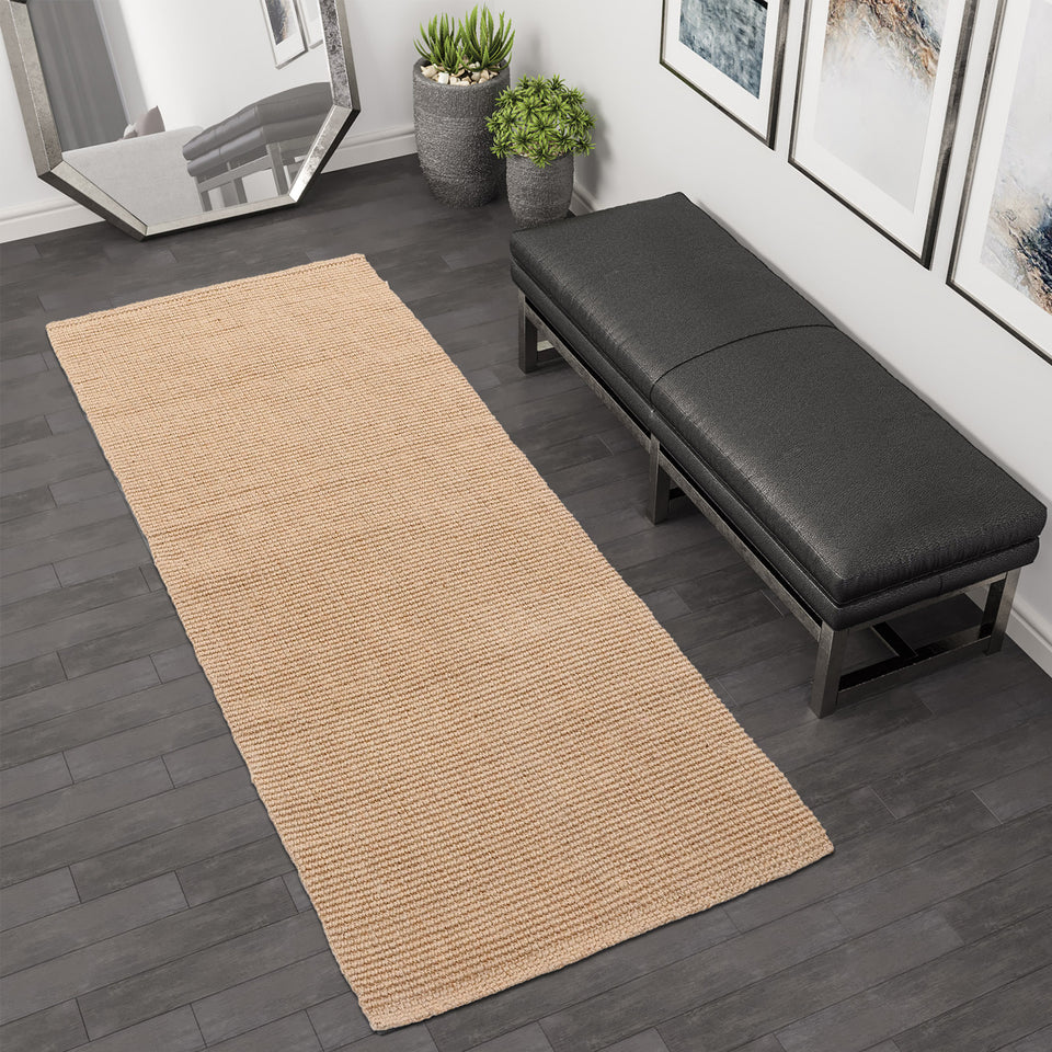 Natural Thin EcoFriendly Handwoven Jute Long Runner Rug — OnlyMat India