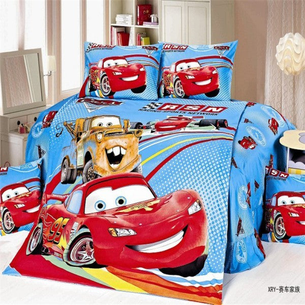 Disney Lightning Mcqueen Boys Bedding Set Duvet Cover Bed Sheet Pillow