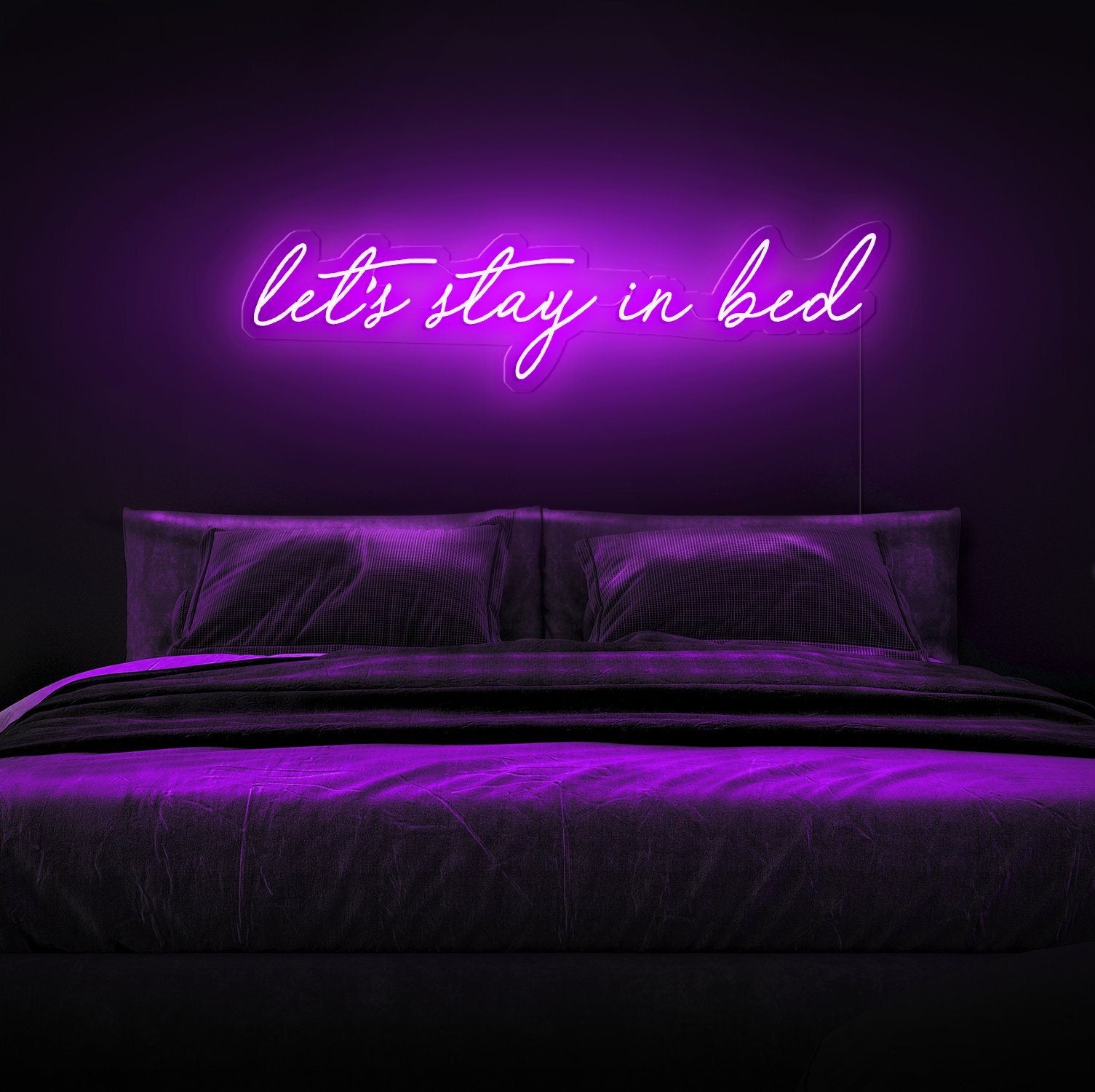 Romantic LED Neon Sign Let’s Stay in Bed | Elitist