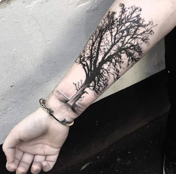Tree Tattoo On Arm Stock Photo  Download Image Now  Adult Adults Only  Art  iStock
