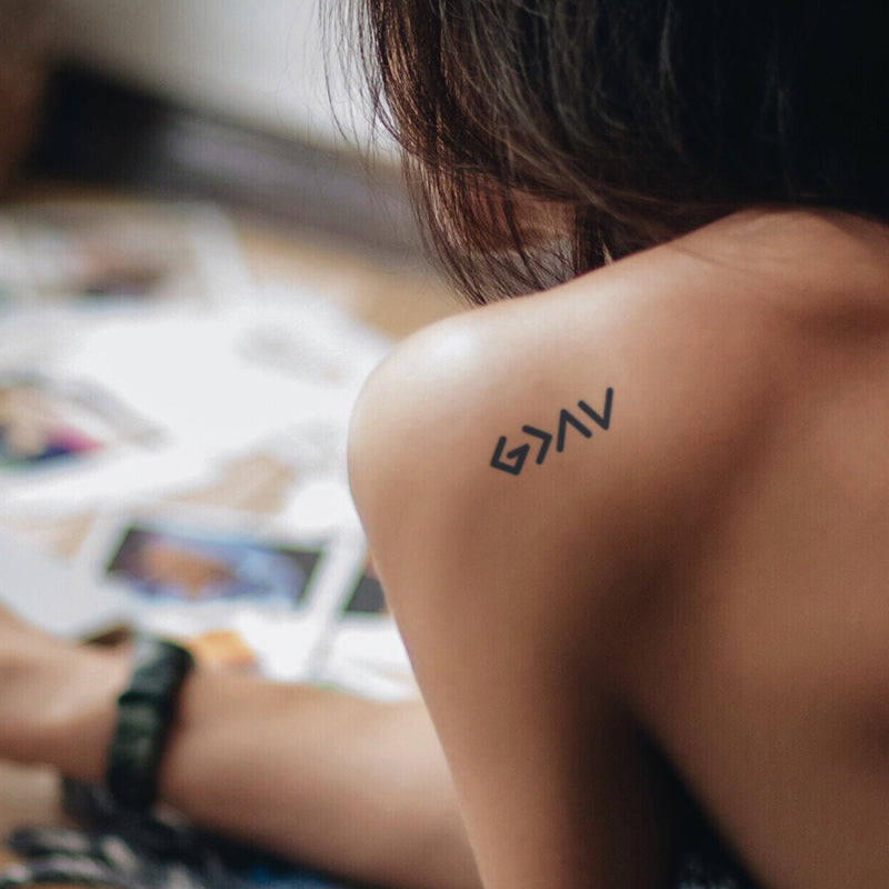 God Is Greater Than The Highs And Lows Clavicle Temporary Tattoo Sticker   OhMyTat