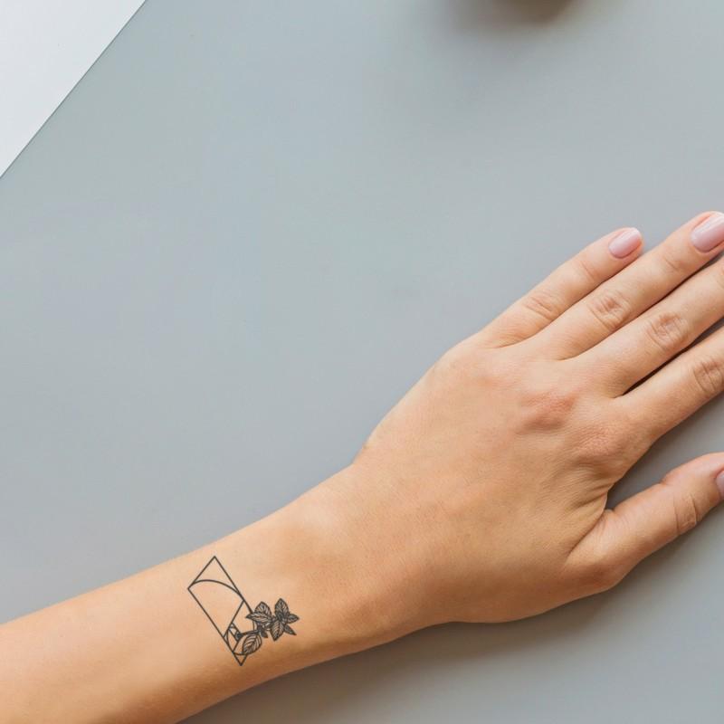 Fibonacci Spiral Sequence Temporary Tattoo Sticker  OhMyTat