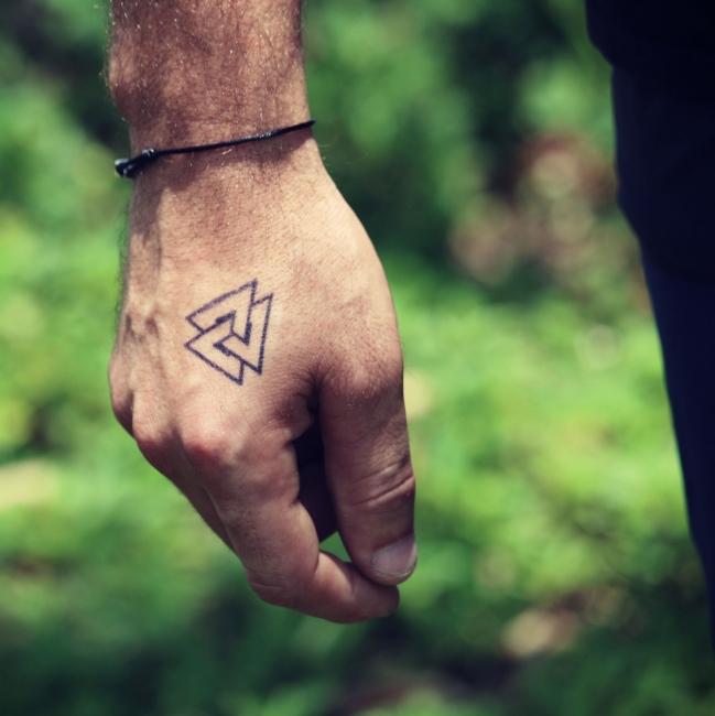 valknut triangle tattoo