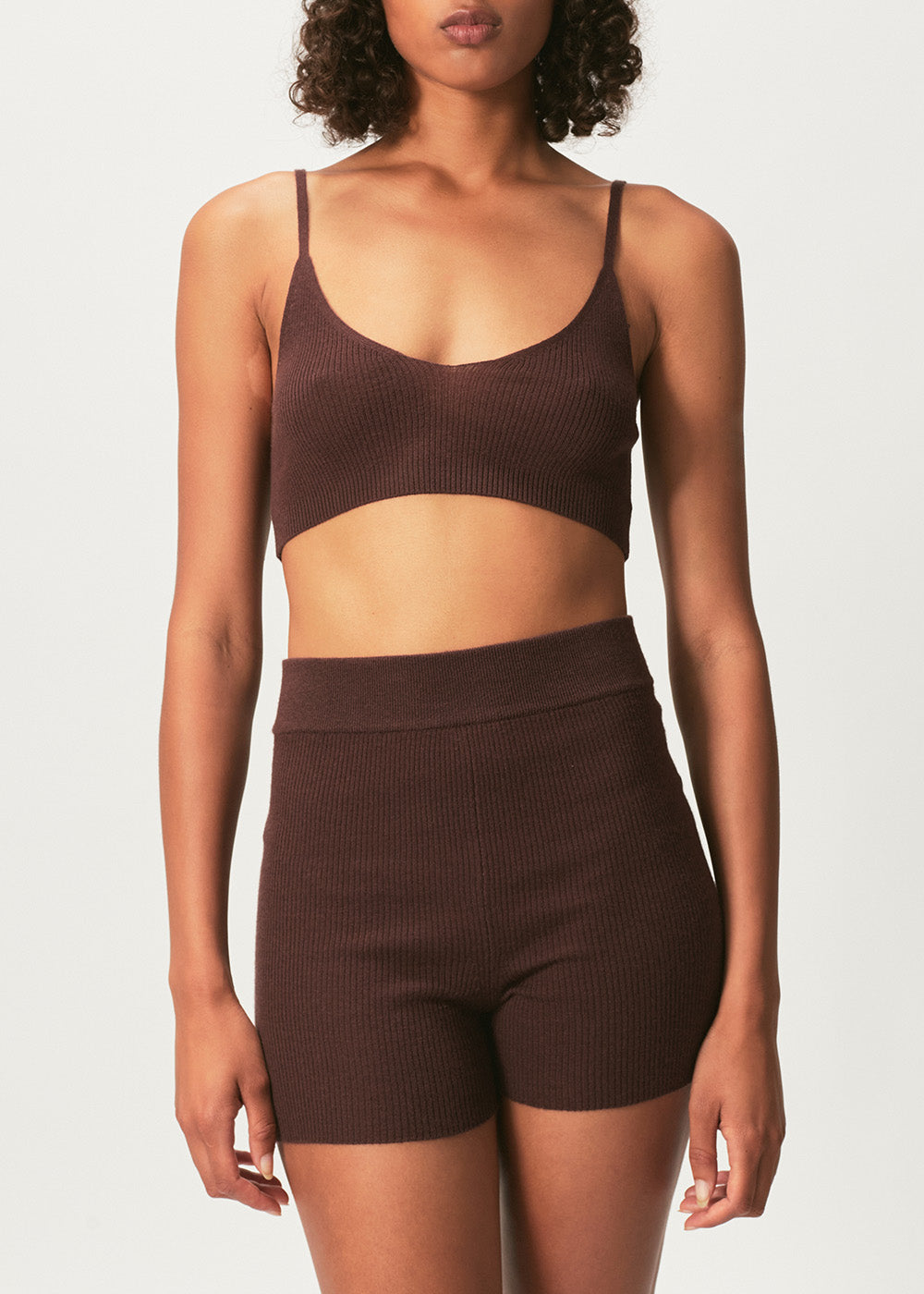 Alessi Cashmere Bralette - Medium / Fudge