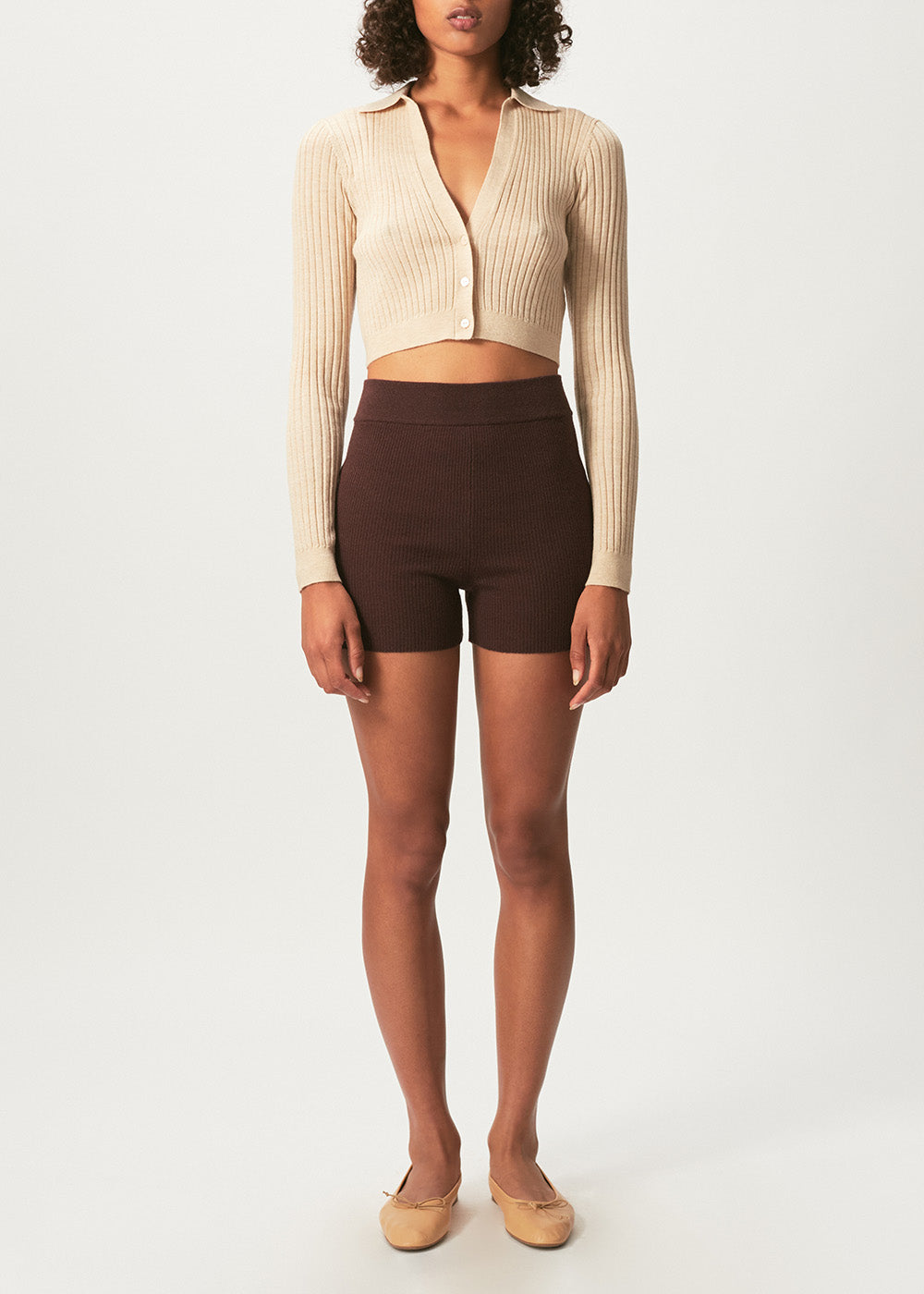 Callen Cropped Cardigan - Medium / Dune