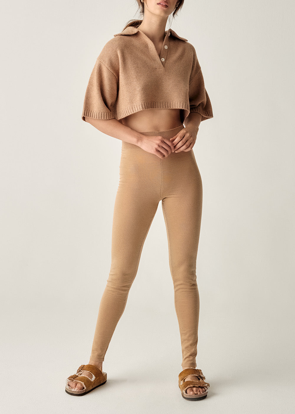 Tonya Cashmere Leggings - Large / Camel