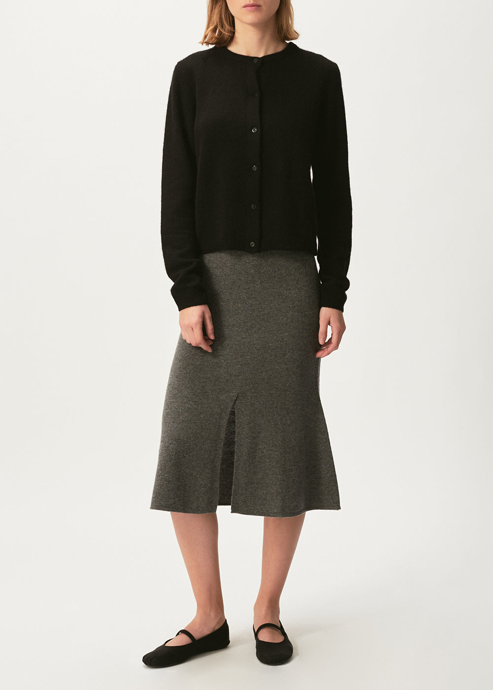 Tish Midi Skirt - Medium / Mid Grey