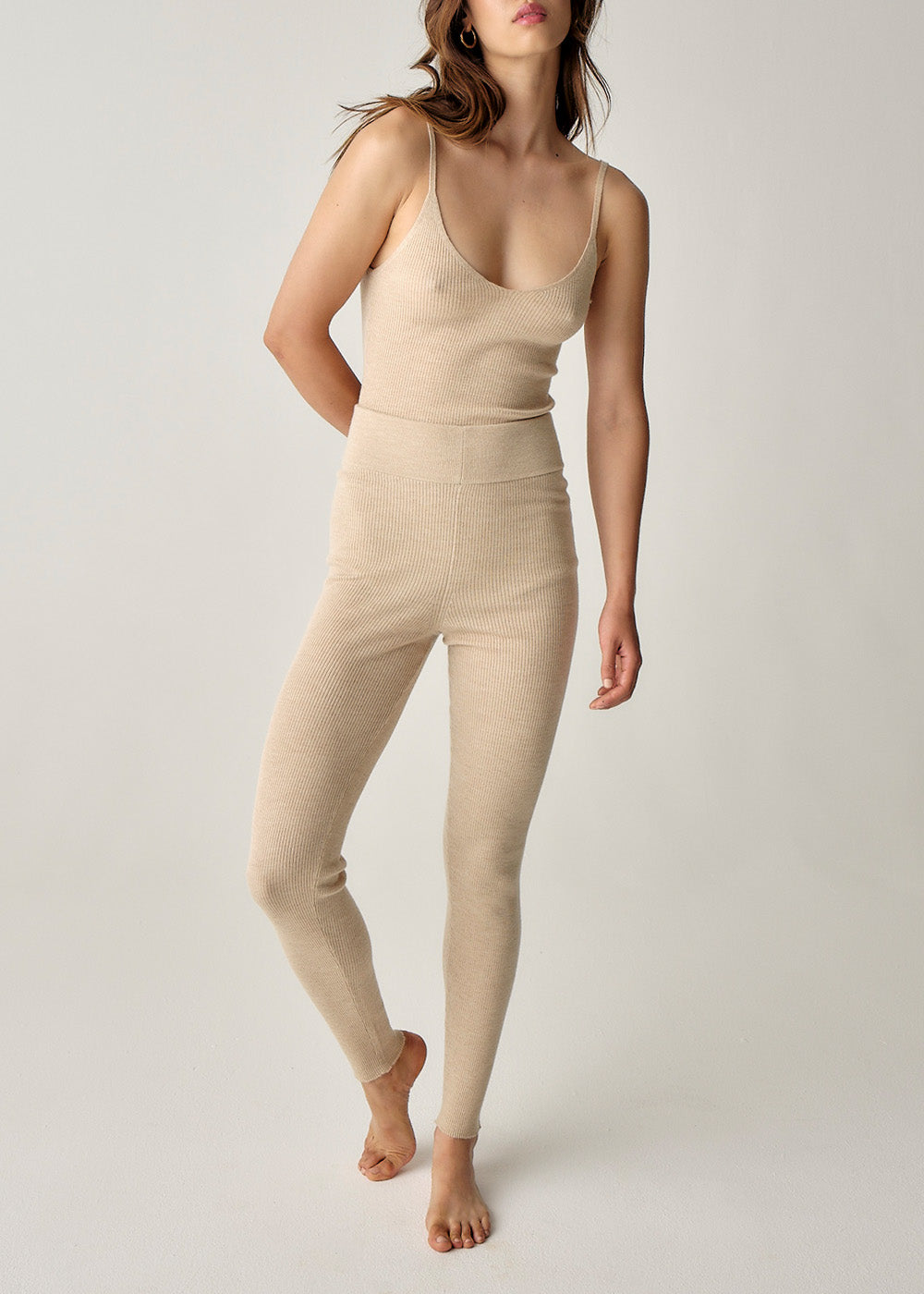 Joni Fine Knit Bodysuit - Medium / Sandstone