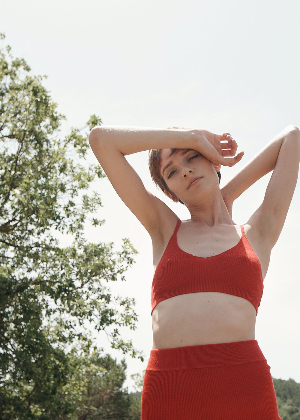 Alessi Cashmere Bralette - Small / Red