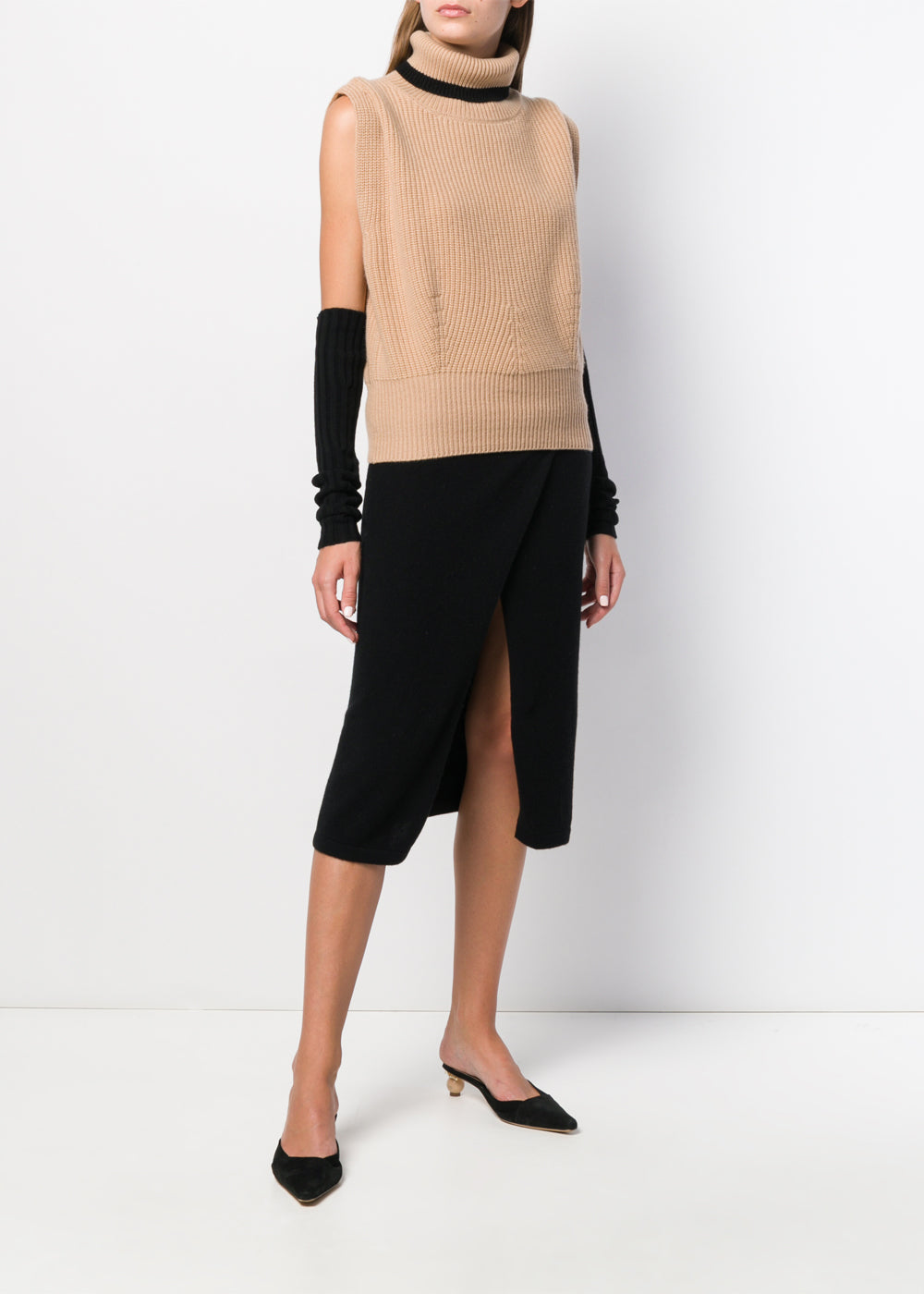 Lucia Wrap Knit Skirt - Medium / Black