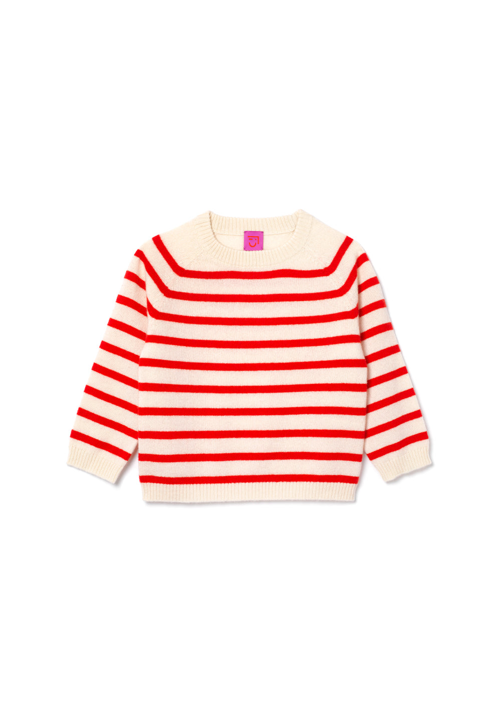 Maisy Striped Jumper - 2Y-3Y / Ivory/Rouge Red Stripes