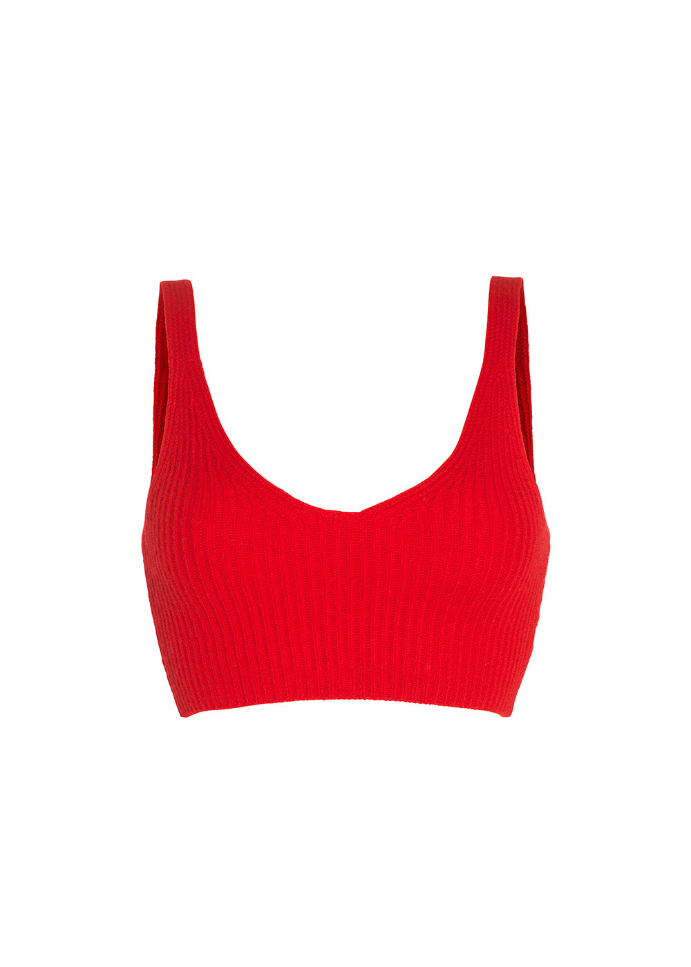 Reese Cashmere Bralette - Medium / Orange Red