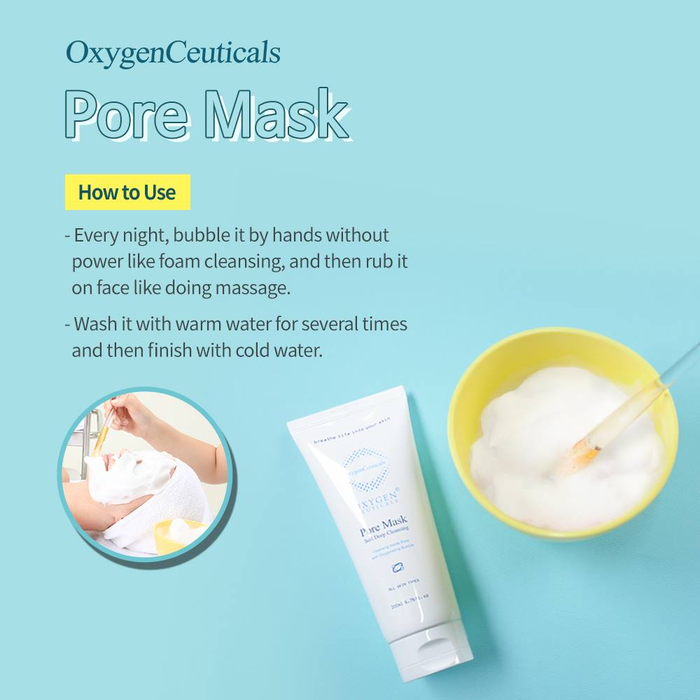 韓國Oxygen ceuticals 毛孔面膜氧氣洗面乳Pore Mask Soft Deep Cleansing