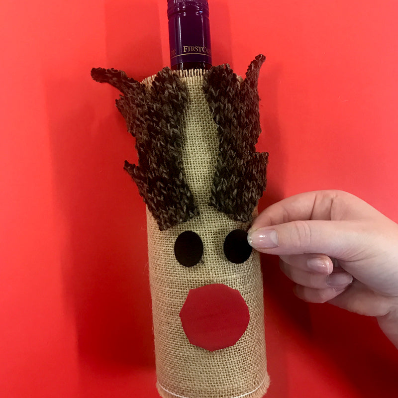 DIY Rudolph Wine Bottle Cover Step 9