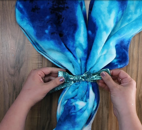 DIY Mermaid Towel Wrap step 2