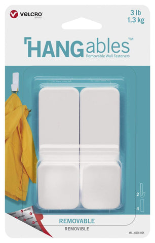 VELCRO® Brand HANGables® Small Removable Adhesive Wall Hooks (White - 2  Pack)