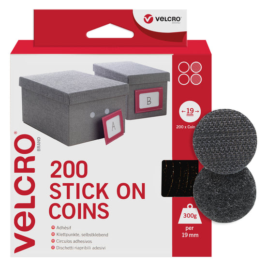 Velcro Black Sticky Back Coins