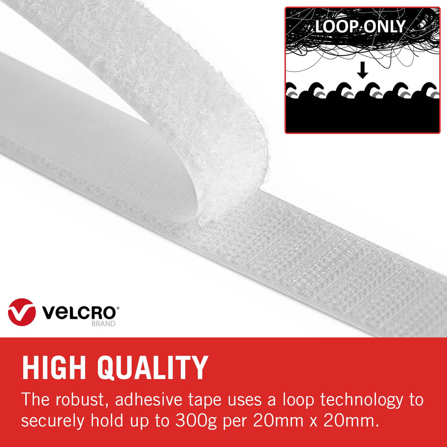 ROG Velcro Hook & loop. Лента Velcro белого цвета. Only loops
