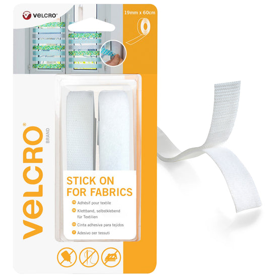 VELCRO® Brand Stick On For Fabrics Tape in White