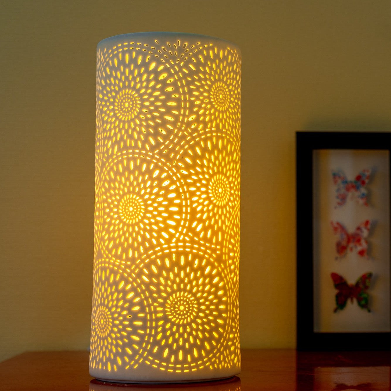 perforated ceramic lamp