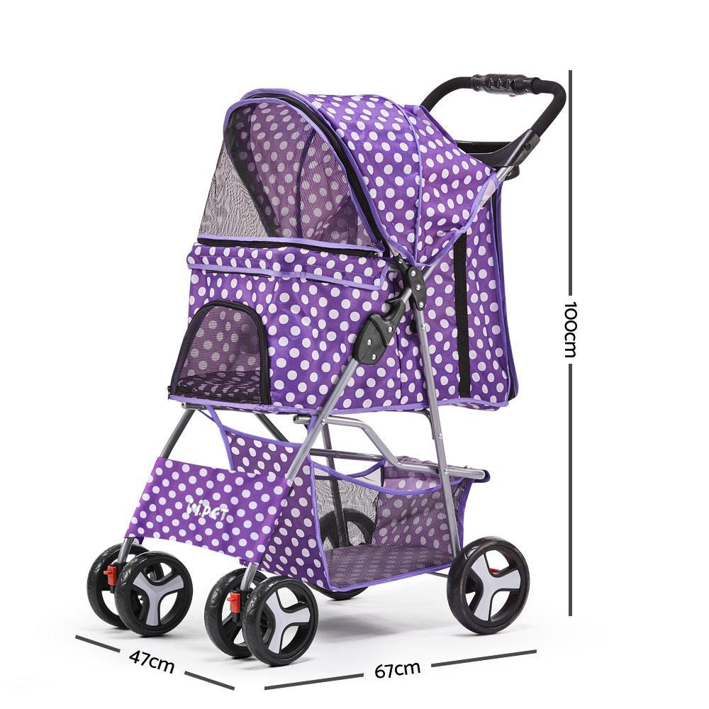 purple dog stroller