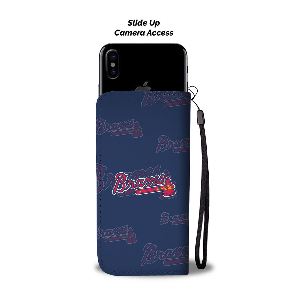 Atlanta Braves Logo Background Wallet Phone Cases