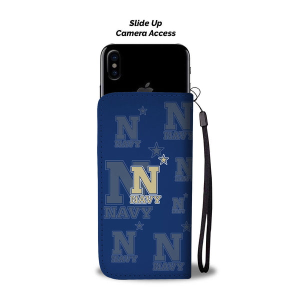 Navy Midshipmen Logo Background Wallet Phone Cases – Vota Color