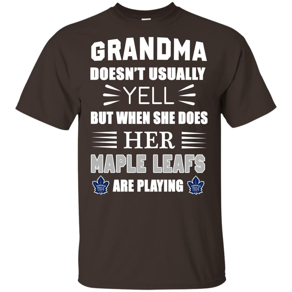 Cool Grandma Doesn't Usually Yell She Does Her Toronto Maple Leafs T Shirts