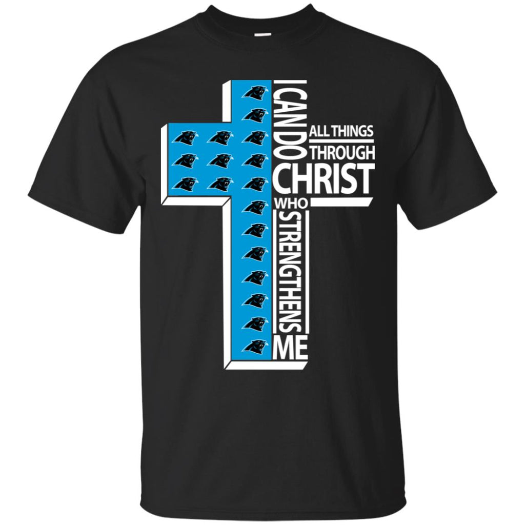 Gorgeous I Can Do All Things Through Christ Carolina Panthers T Shirts