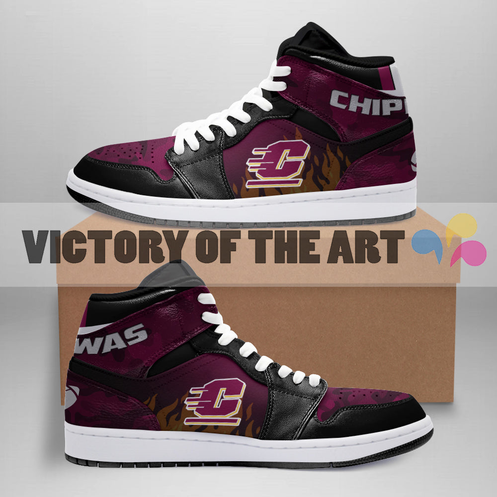 Pro Shop Camo Logo Central Michigan Chippewas Jordan Sneakers – Vota Color