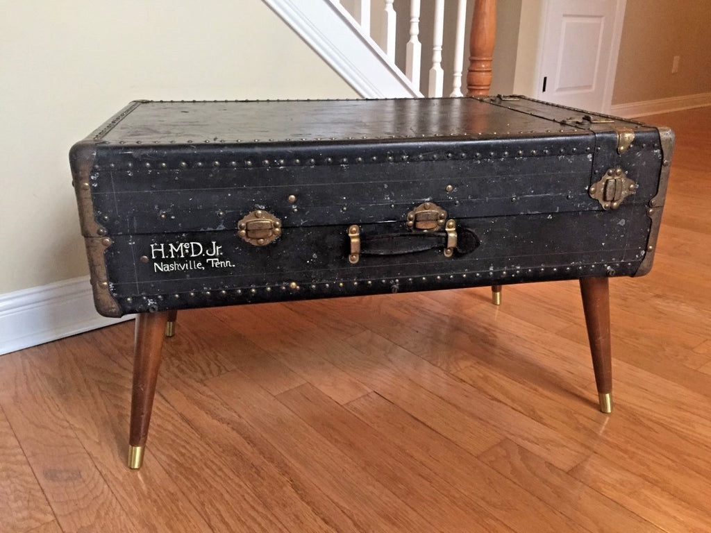 Vintage Antique 32 1900s Steamer Trunk Coffee Table Chest Wardrobe B Antiquesandeverythingafter