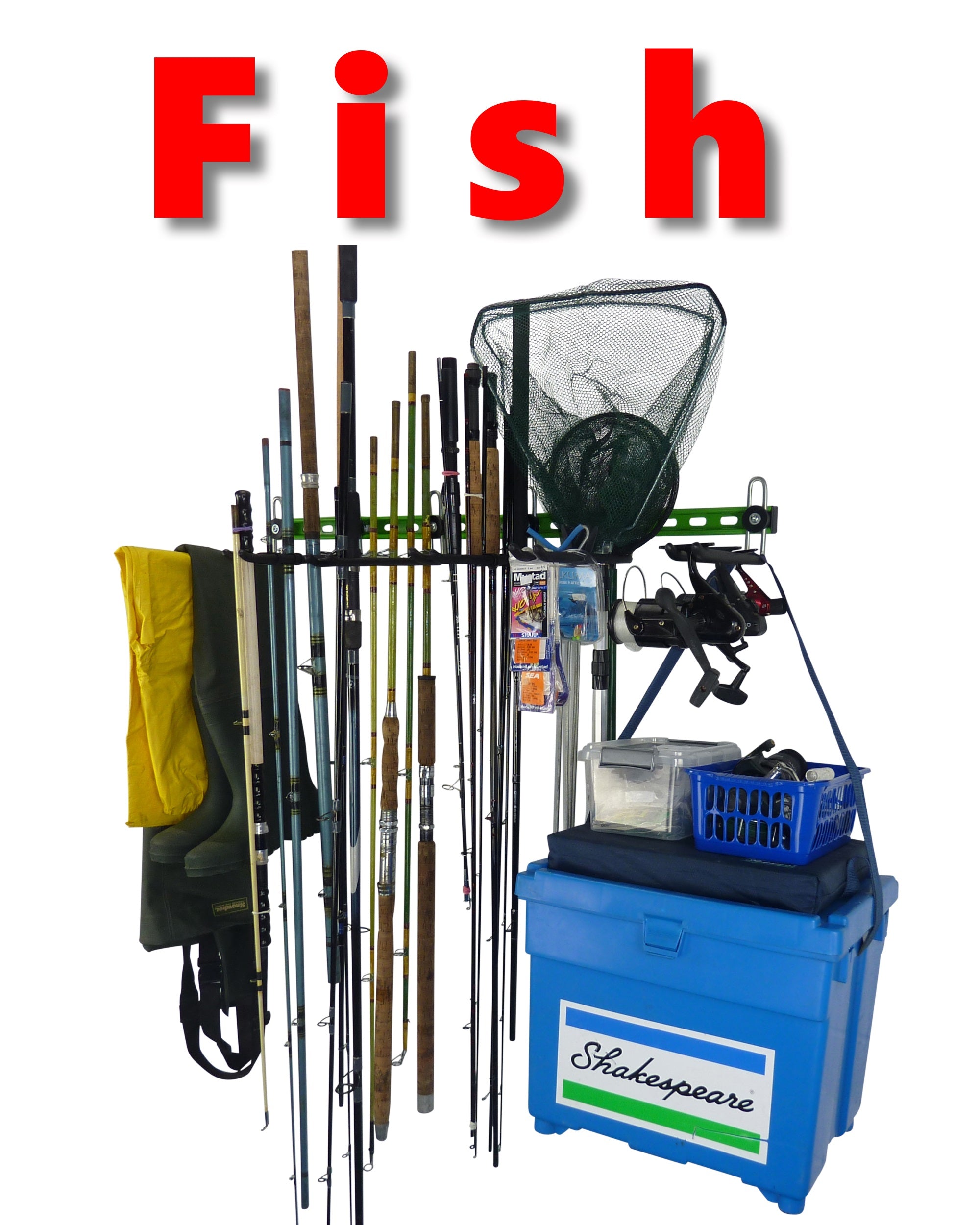2pcs/lot Garage/Warehouse/Shelves Fishing rod Organizer Stand Shop