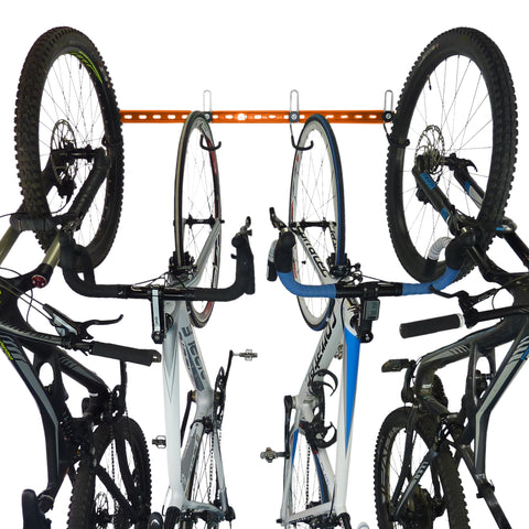 Wall mounted bike rack for 4 bikes