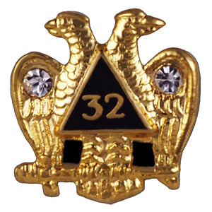 D214 Lapel Pin 32nd Scottish Rite with Stones
