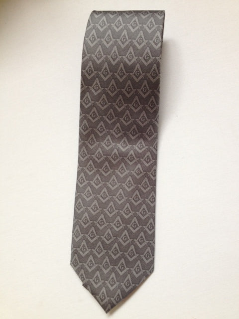 D9002 Masonic S & C Tie 100% SILK Necktie Subdued Gray - Dean and ...