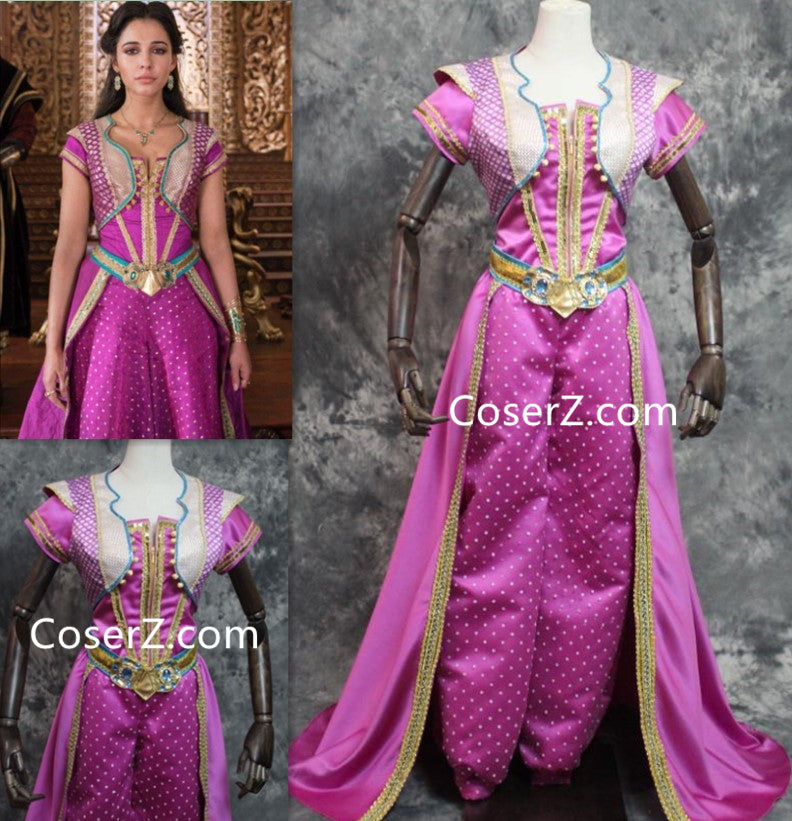 Aladdin 2019 Jasmine Princess Costume for Adults Red Outfit – Coserz