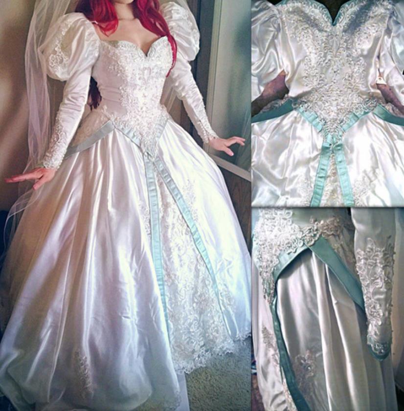 Ariel Little Mermaid Wedding Dress, Princess Ariel Wedding Dress Cospl ...