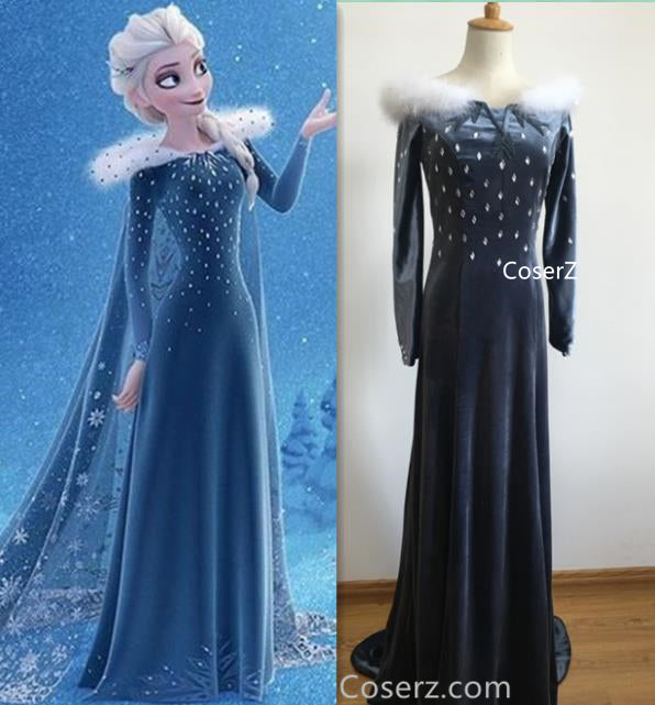 elsa dress with cape