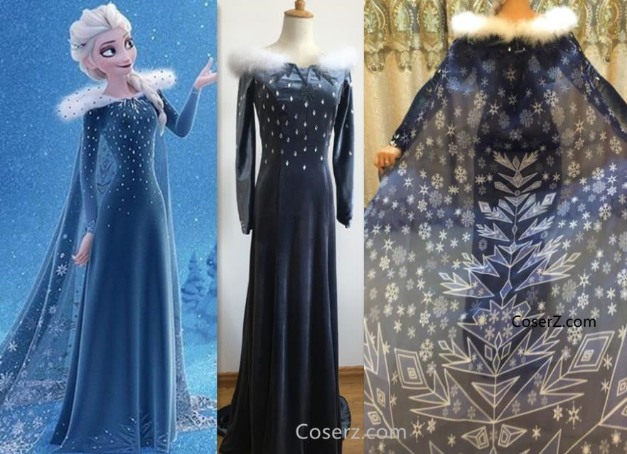 elsa dress with cape