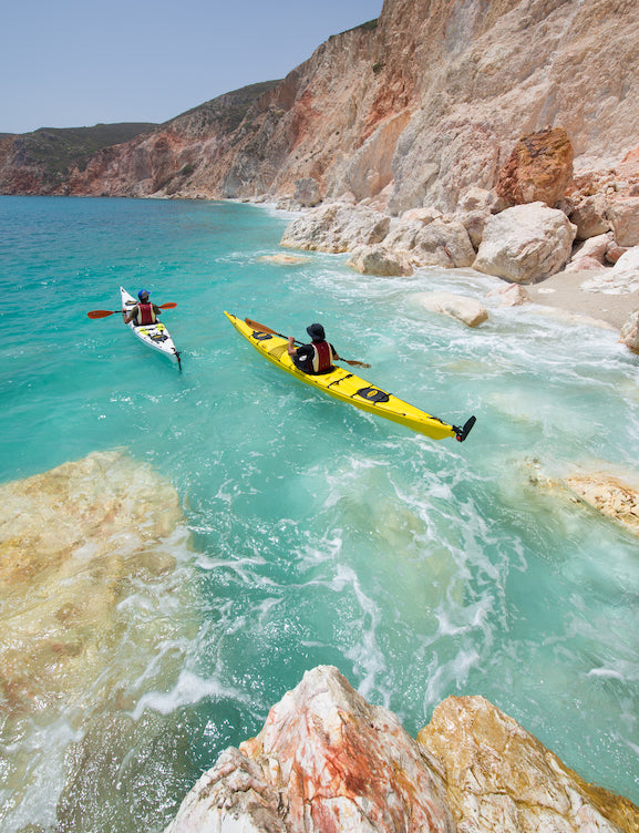 kayakers on coastal waters