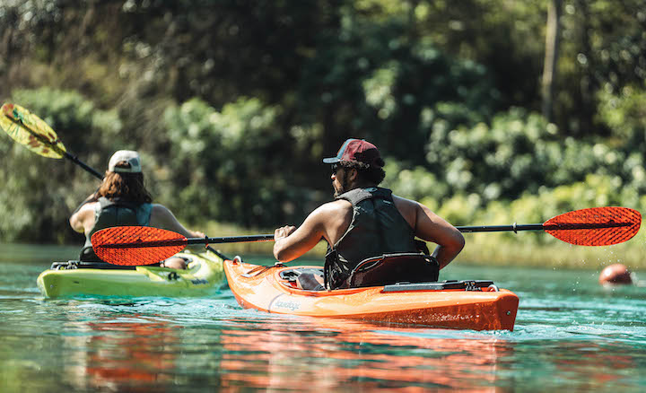 two people kayaking