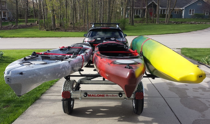 kayak trailer with 3 kayaks