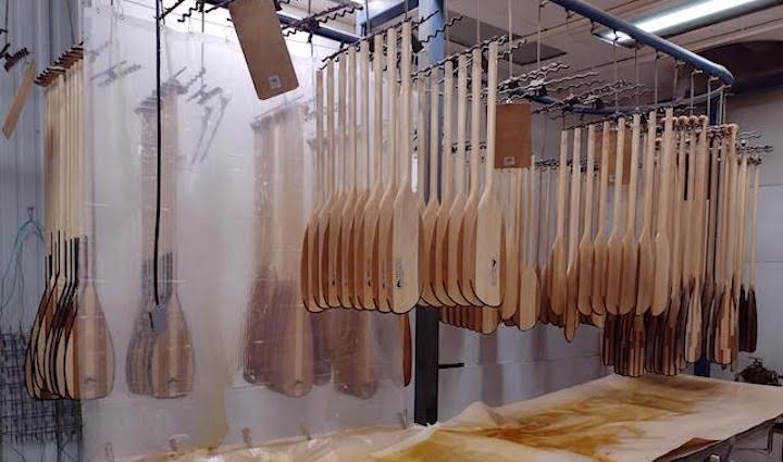canoe paddles hang to dry 