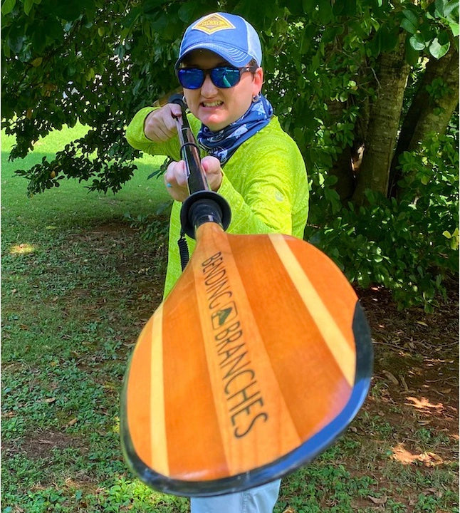 courtney bennett with her Angler Navigator kayak fishing paddle