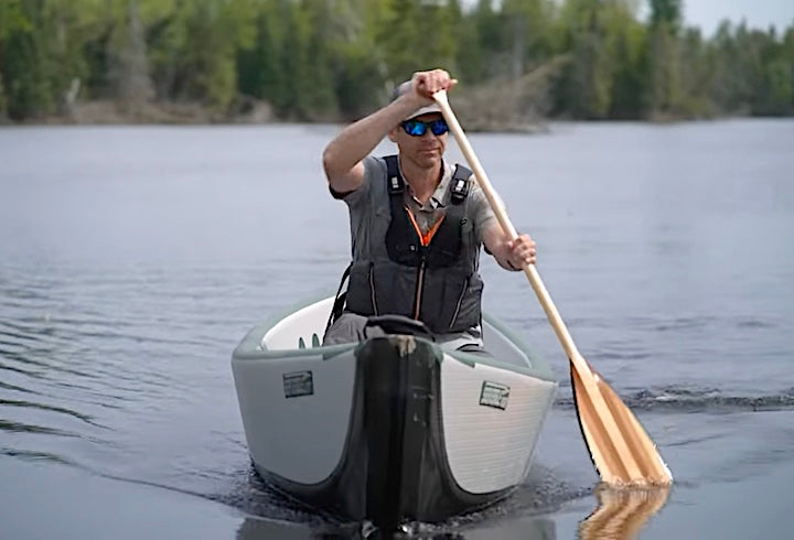 Ken Whiting paddles the Sea Eagle inflatable Travel Canoe